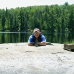 International boundary marker on Crooked lake; Tim Eaton